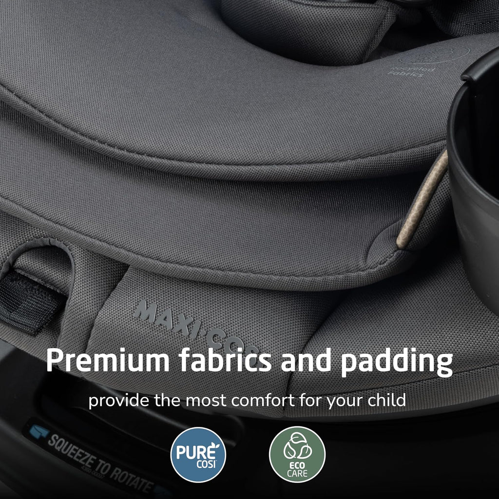 Maxi-Cosi Andi 360 Rotating All-in-One Baby Convertible Car Seat, Rear Facing, Forward Facing Infant Toddler Booster, Easy Rotation, Tension System, Harness Adjust, Escargot