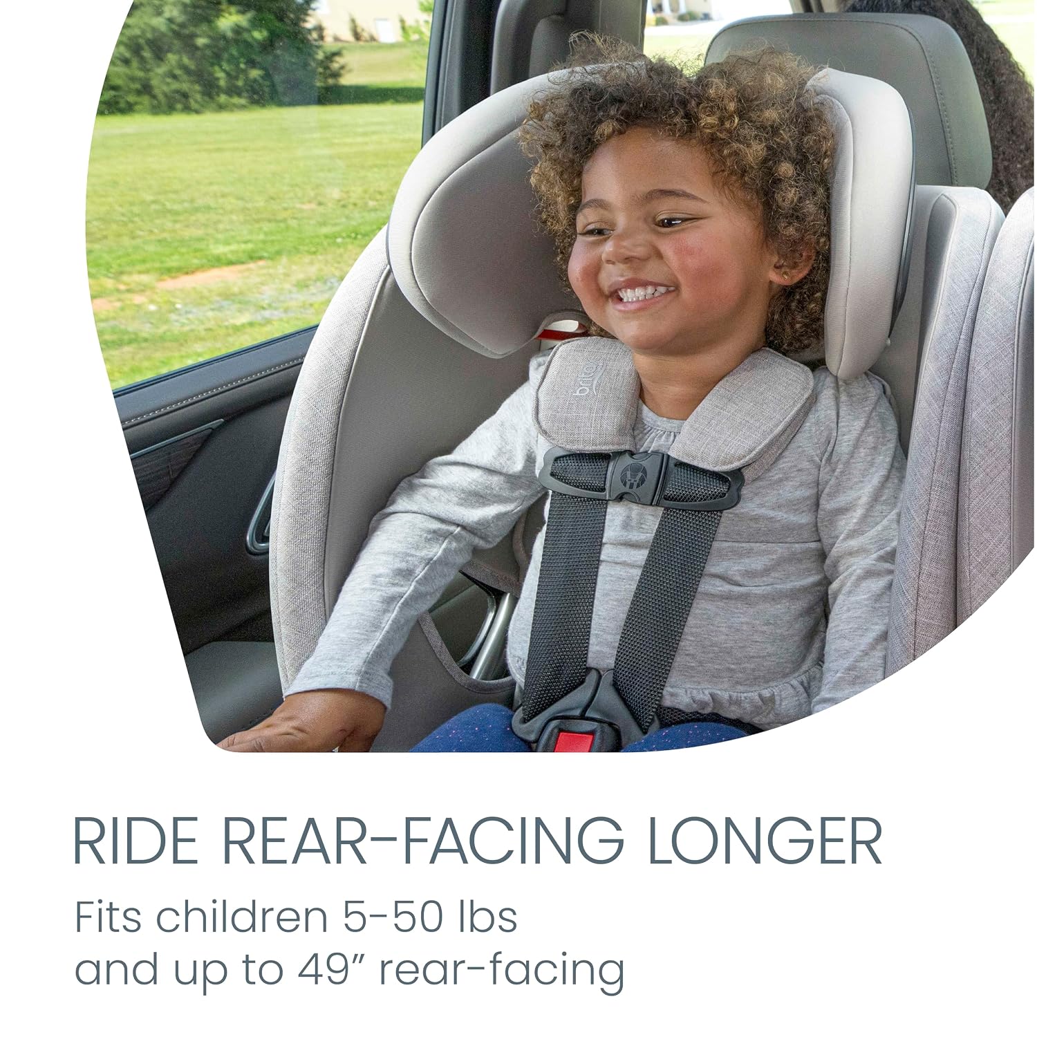 Britax One4Life Slim All-in-One Car Seat, 10 Years of Use, 17.5' SpaceSaver Design, Converts from Rear-Facing Infant Car Seat to Forward-Facing Booster Seat, ClickTight Installation, Mineral Gray