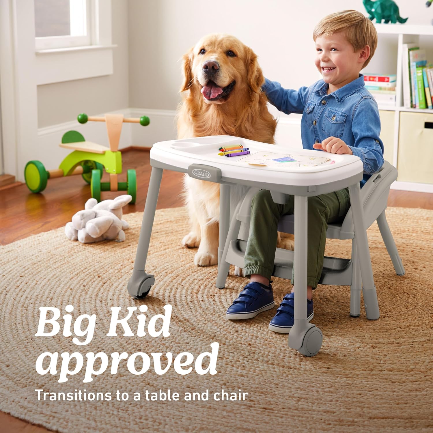 Graco Table2Table LX 6-in-1 Highchair, Willow with Infant Head Support & One-Hand Removable Tray