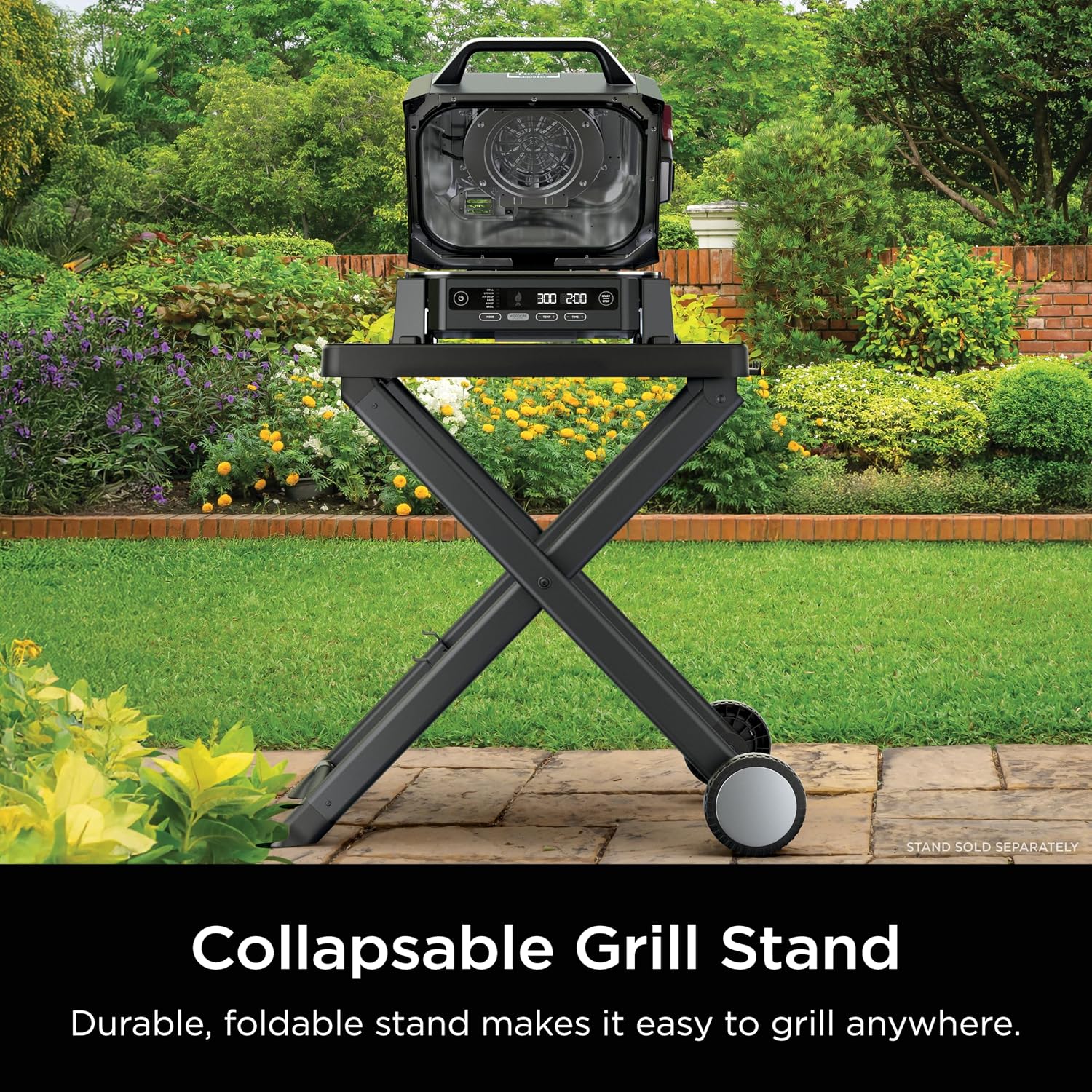 Ninja Woodfire Outdoor Grill & Smoker, 6-in-1 Functionality, Grill, Smoke, Bake, Roast, Air Fry, Broil, Authentic Woodfire Flavors, Electric Heat, OG321