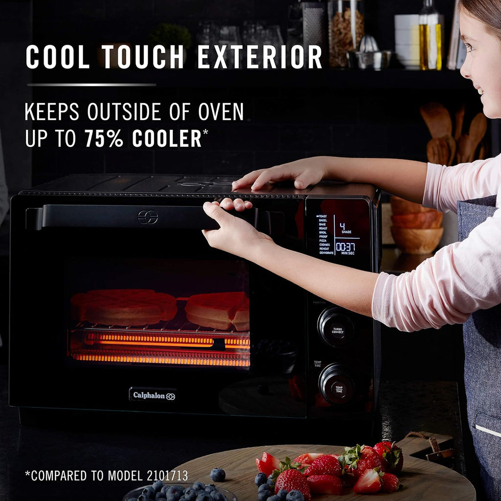 Calphalon Performance Cool Touch Toaster Oven with Turbo Convection, Large (2106488), Black/Silver