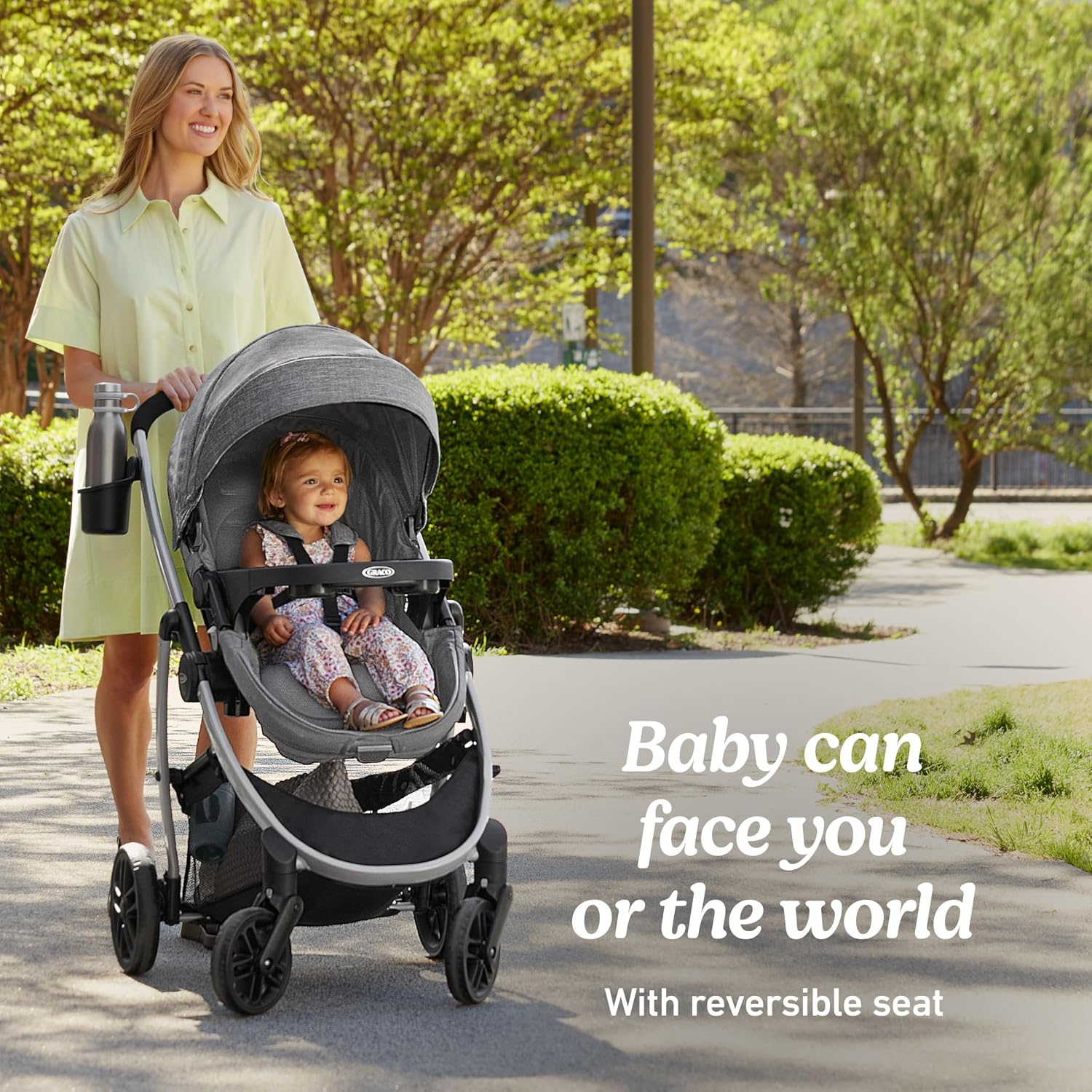 Graco® Modes Pramette Stroller, 3-in-1 Baby Stroller, 3 Modes from Infant Car Seat Carrier, Infant Pramette, to Toddler Stroller, Reversible Seat, One Hand Fold, Extra Storage, Child Tray, Pierce