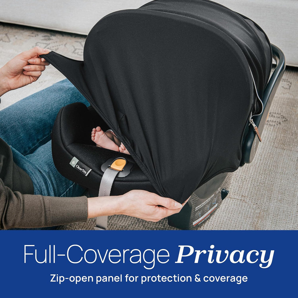 Chicco KeyFit Max Zip ClearTex Infant Car Seat and Base, Rear-Facing Seat for Infants 4-30 lbs., Infant Head and Body Support, Compatible with Chicco Strollers, Baby Travel Gear, Apex/Black