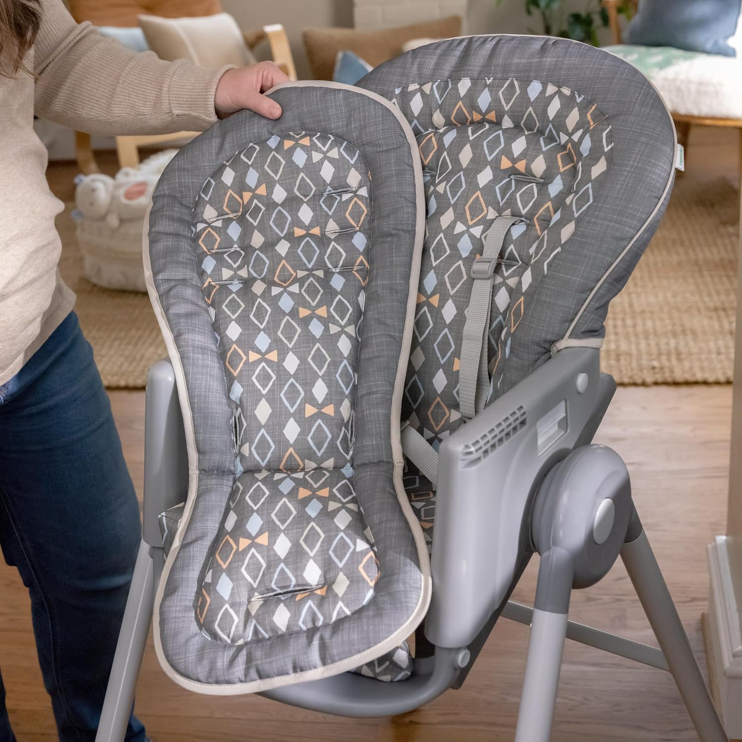 Ingenuity Proper Positioner Deluxe High Chair - 7-in-1 Convertible Baby Seat, Removable Rocking Infant Seat, Unisex, for Ages 0-36 Months