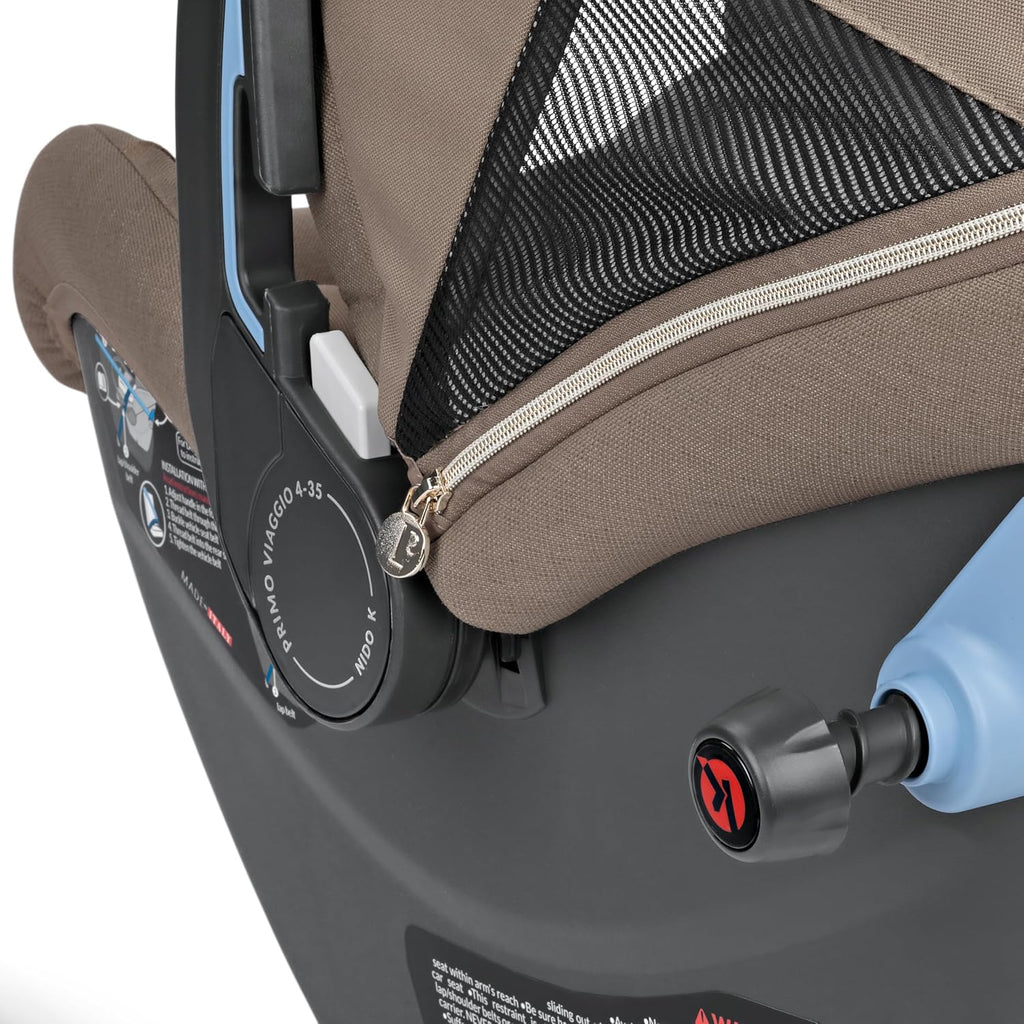 Peg Perego Primo Viaggio Nido - Rear Facing Infant Car Seat - Includes Base with Load Leg & Anti-Rebound Bar - for Babies 4 to 30 lbs - Made in Italy - Pine Bark