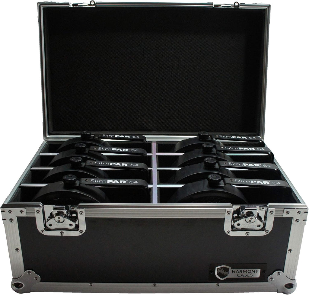 Harmony Audio Cases HC8SLIMPAR64 Light Flight Case Compatible with Chauvet SlimPAR 64 RGBA x 8