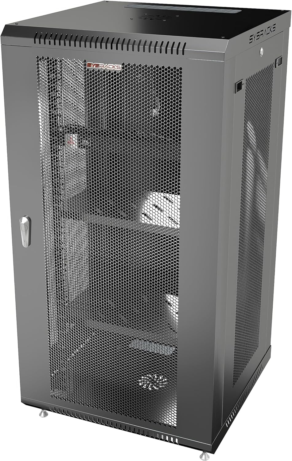 27U Wall Mount Server Rack Cabinet, 19' Enclosed Network & IT Rack, 24' Deep, Locking Mesh Door