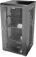 27U Wall Mount Server Rack Cabinet 24' Deep, 19' Network Enclosure for Home Lab with Fan, PDU, 2 Shelves, Casters & Feet, Locking Mesh Door