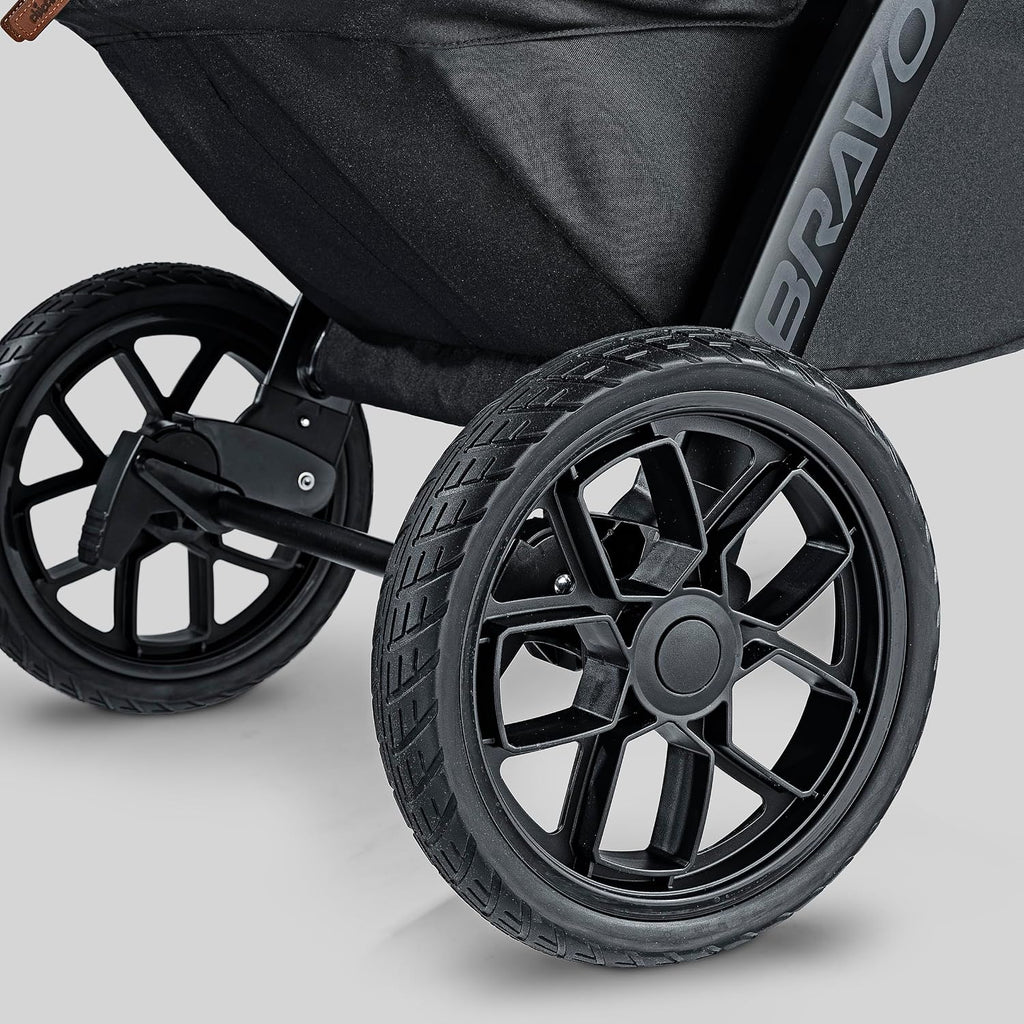 Chicco Bravo Primo ClearTex 3-in-1 Trio Travel System, Bravo Primo Quick-Fold Stroller with KeyFit Max Zip ClearTex Infant Car Seat and Base, Somerset/Black