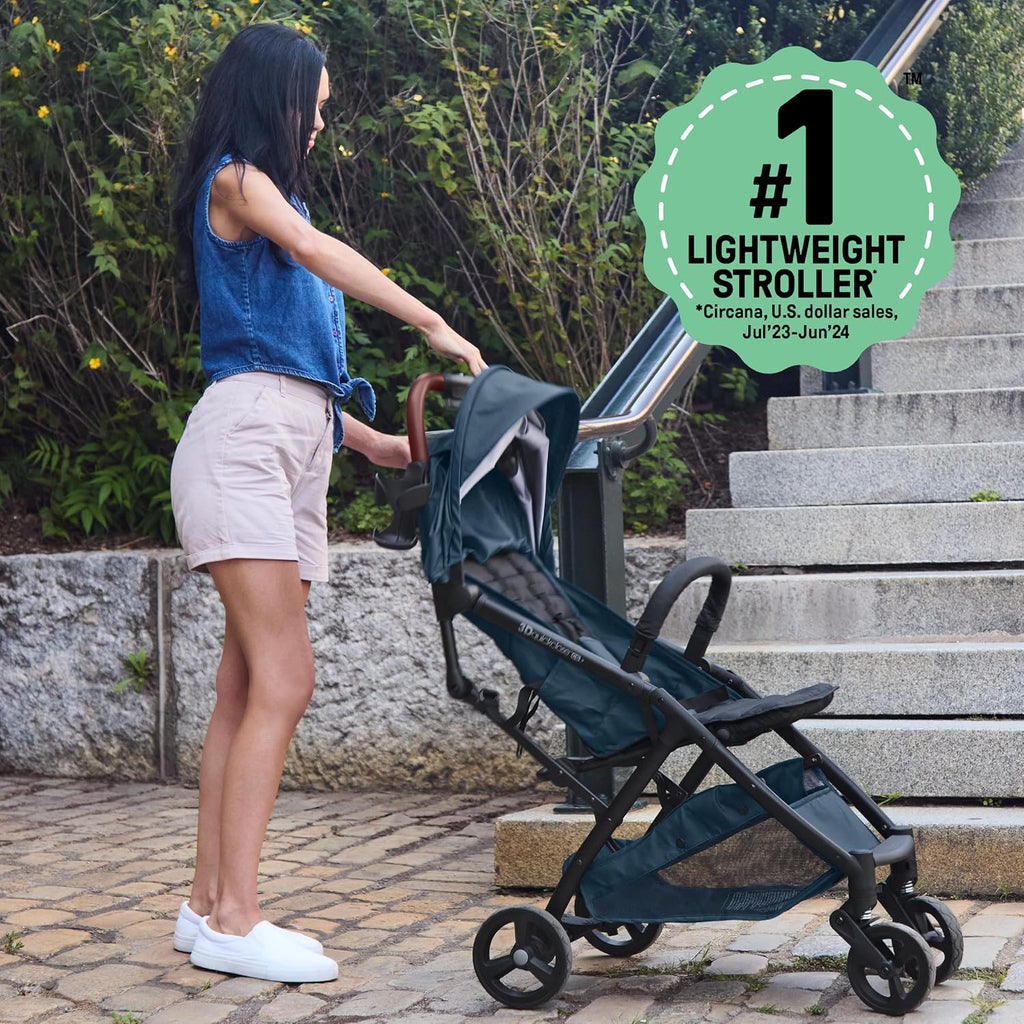 Ingenuity Ingenuity 3Dquickclose CS+ Compact Fold Stroller – Lightweight Stroller with Oversized Canopy, Extra-Large Storage and Compact Fold, Deep Ocean