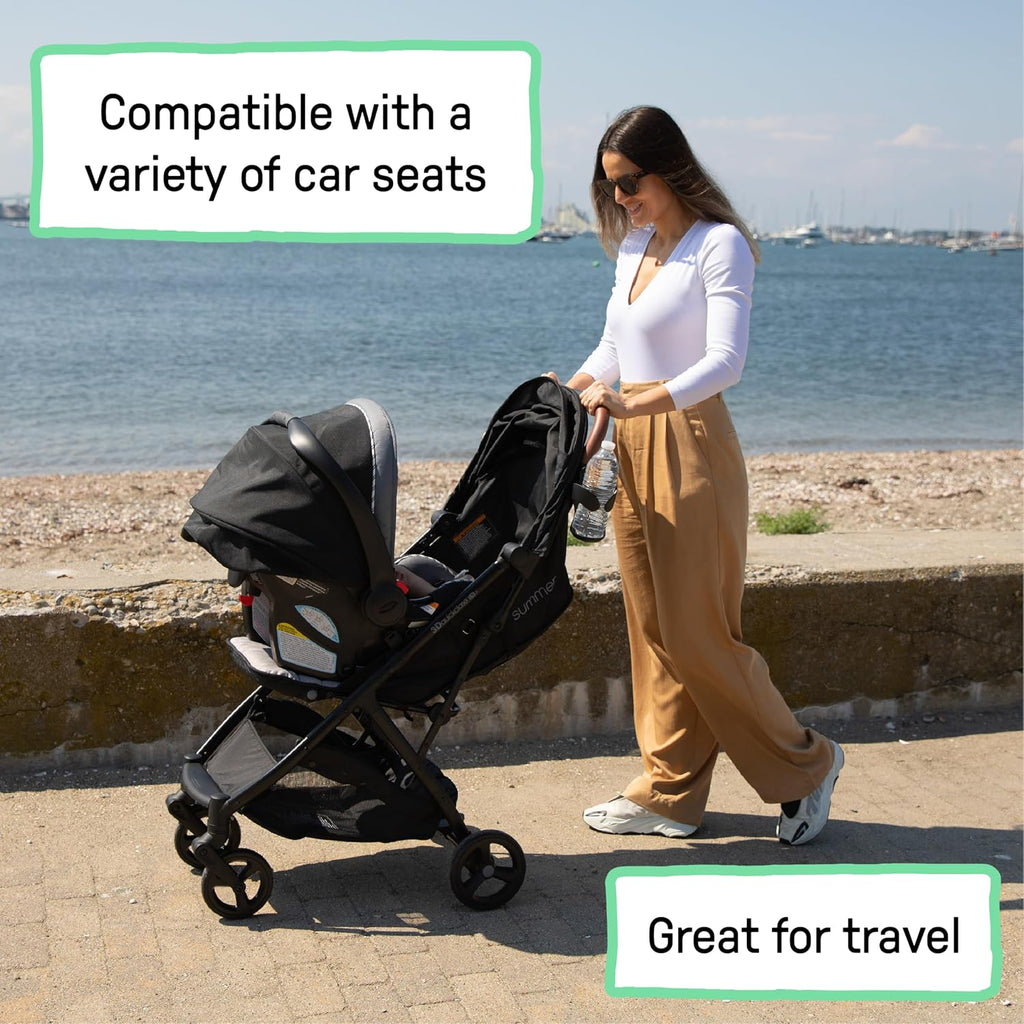 Ingenuity Ingenuity 3Dquickclose CS+ Compact Fold Stroller – Lightweight Stroller with Oversized Canopy, Extra-Large Storage and Compact Fold, Gray