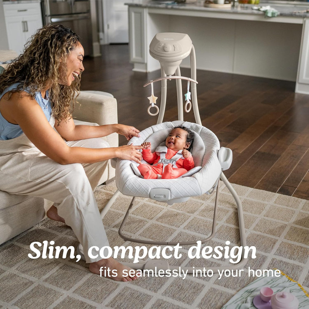 Graco DuetConnect LX Baby Swing and Bouncer - 2-in-1 Infant Swing and Baby Rocker, Newborn Essential, Gifts for New Parents