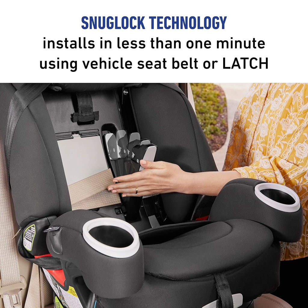 Graco 4Ever DLX SnugLock 4 in 1 Car Seat | Infant to Toddler Car Seat, with 10 Years of Use | Featuring Easy-Install SnugLock Technology, Leila , 21x19x24.5 Inch (Pack of 1)