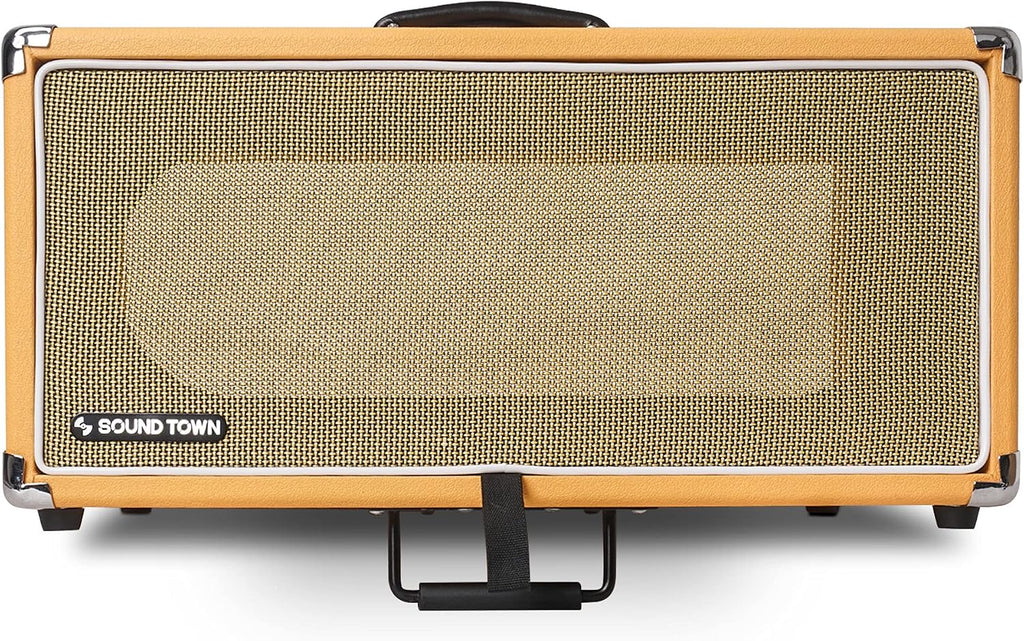 Sound Town Vintage 4U Amp Rack Case, 12.5' Depth with Rubber Feet, Dust Cover, Kickstand, Orange (STVRC-4OR)