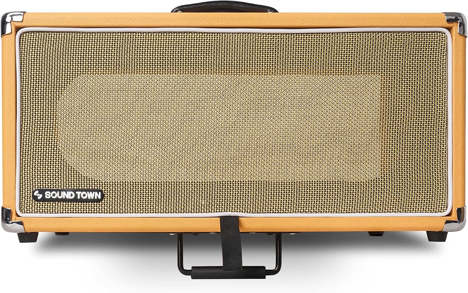 Sound Town Vintage 4U Amp Rack Case, 12.5' Depth with Rubber Feet, Dust Cover, Kickstand, Orange (STVRC-4OR)