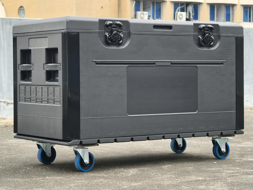 Cable Trunk Road Case Professional Stackable ATA Rolling Storage Road Cases with Wheels Lockable Casters Waterproof Touring Utility Tours for Pro Audio & DJ Equipment (44x22x24 Inches)