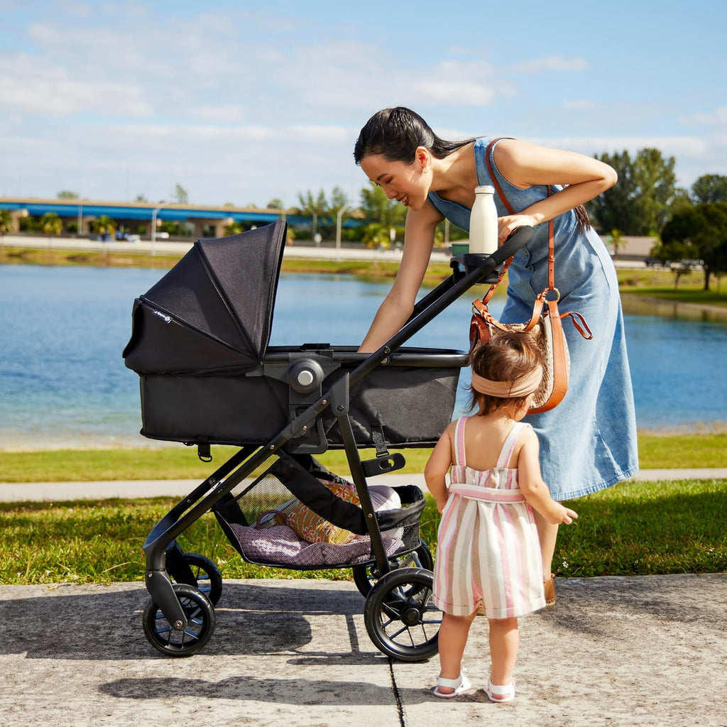 Safety 1st Grow and Go Flex 8-in-1 Car Seat Stroller Combo, Baby Stroller Travel Systems for Infants 4-30 lbs, Stroller and Carseat Combo Set, Night Rider