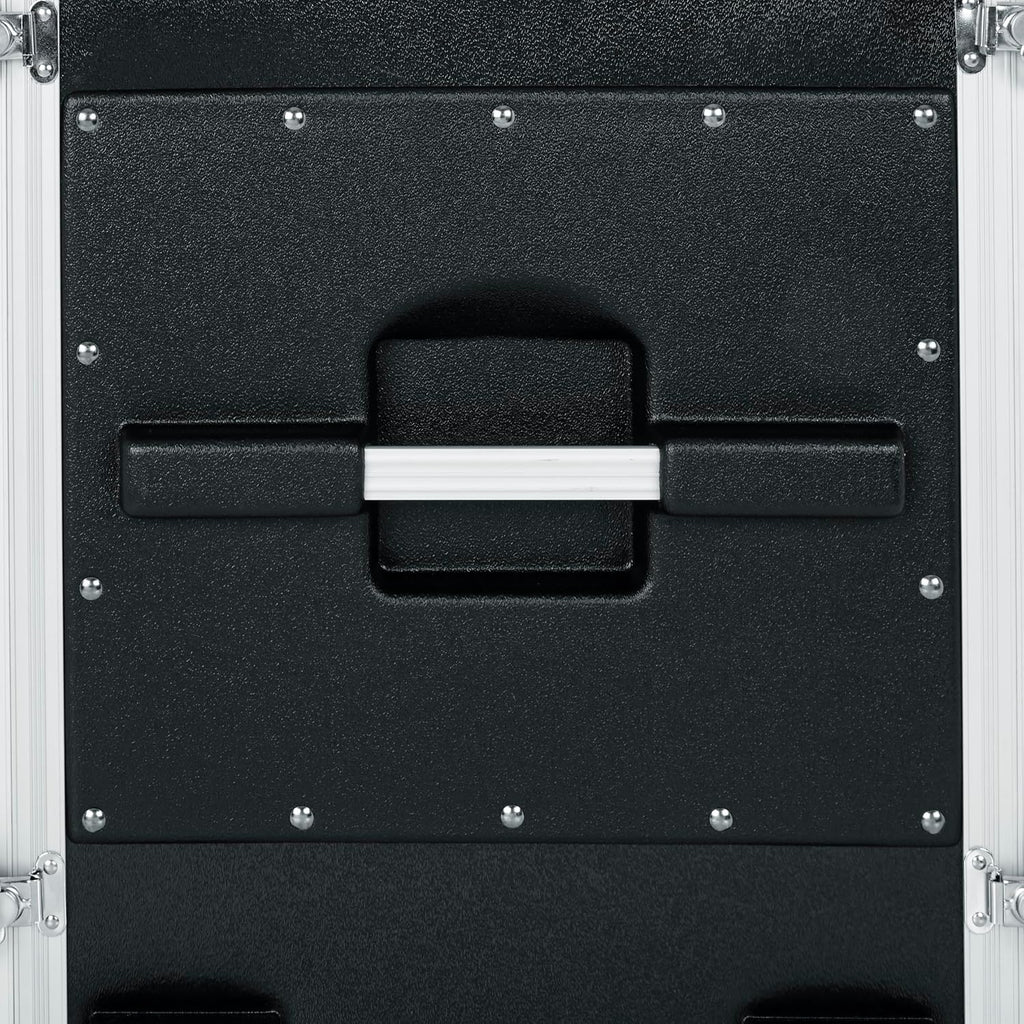 Gator Cases Lightweight Molded 10U Rack Case with Built-in Power Supply, Heavy Duty Latches, Retractable Tow Handle, and Recessed Wheels, 19.25' depth (GRR-10PL-US)