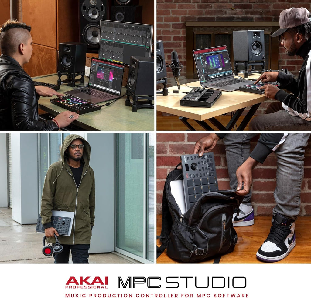 Akai Professional MPC Studio MIDI Controller Beat Maker with 16 Velocity Sensitive RGB Pads, MPC Software, Assignable Touch Strip and LCD Display