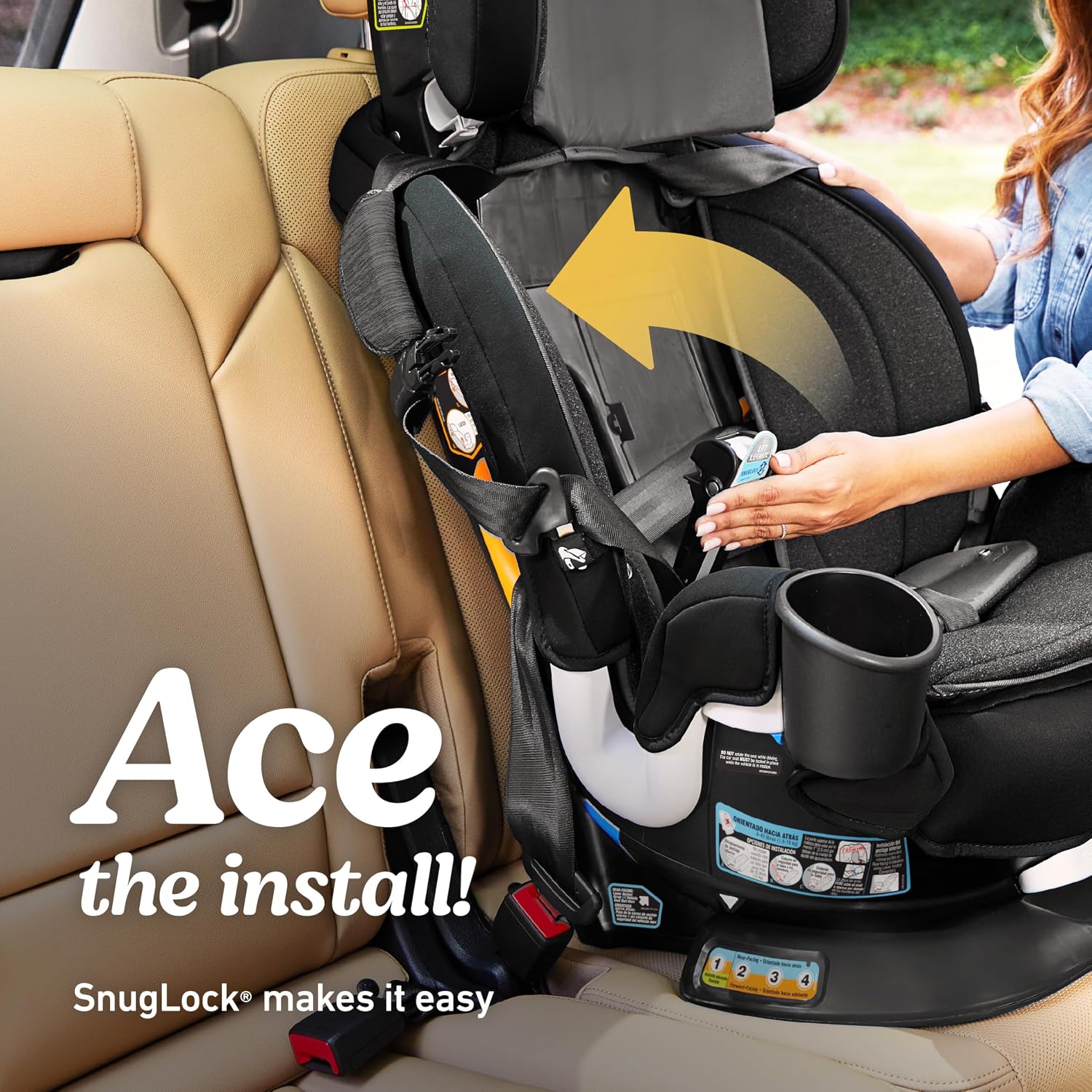 Graco® Turn2Me 3-in-1 Convertible Car Seat London featuring Headrest and Harness Adjust Easy Installation and Steel Reinforced Frame