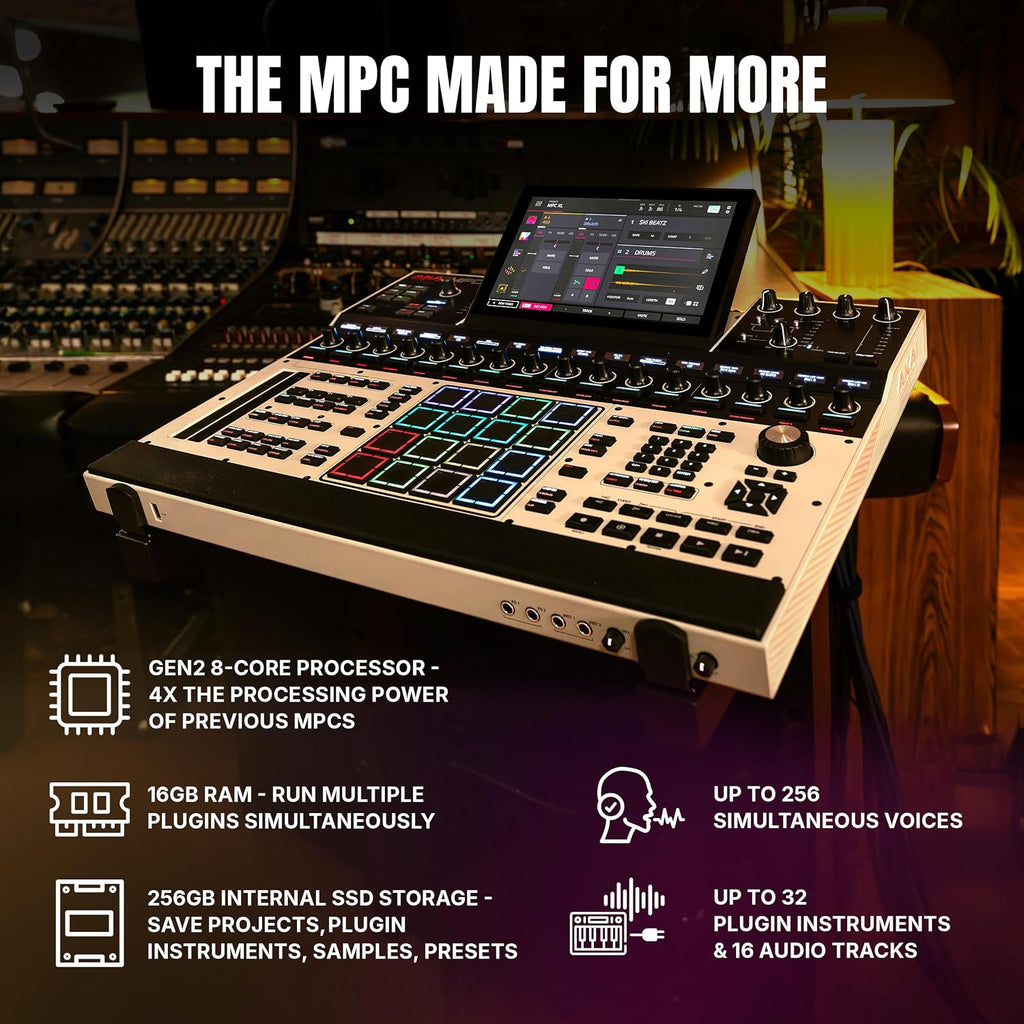 Akai Professional MPC XL Standalone Music Production Center for Sampling and Sequencing with 10.1-inch Touchscreen, 3D MPCe Pads, 8-Core CPU, 16GB RAM, 256GB SSD