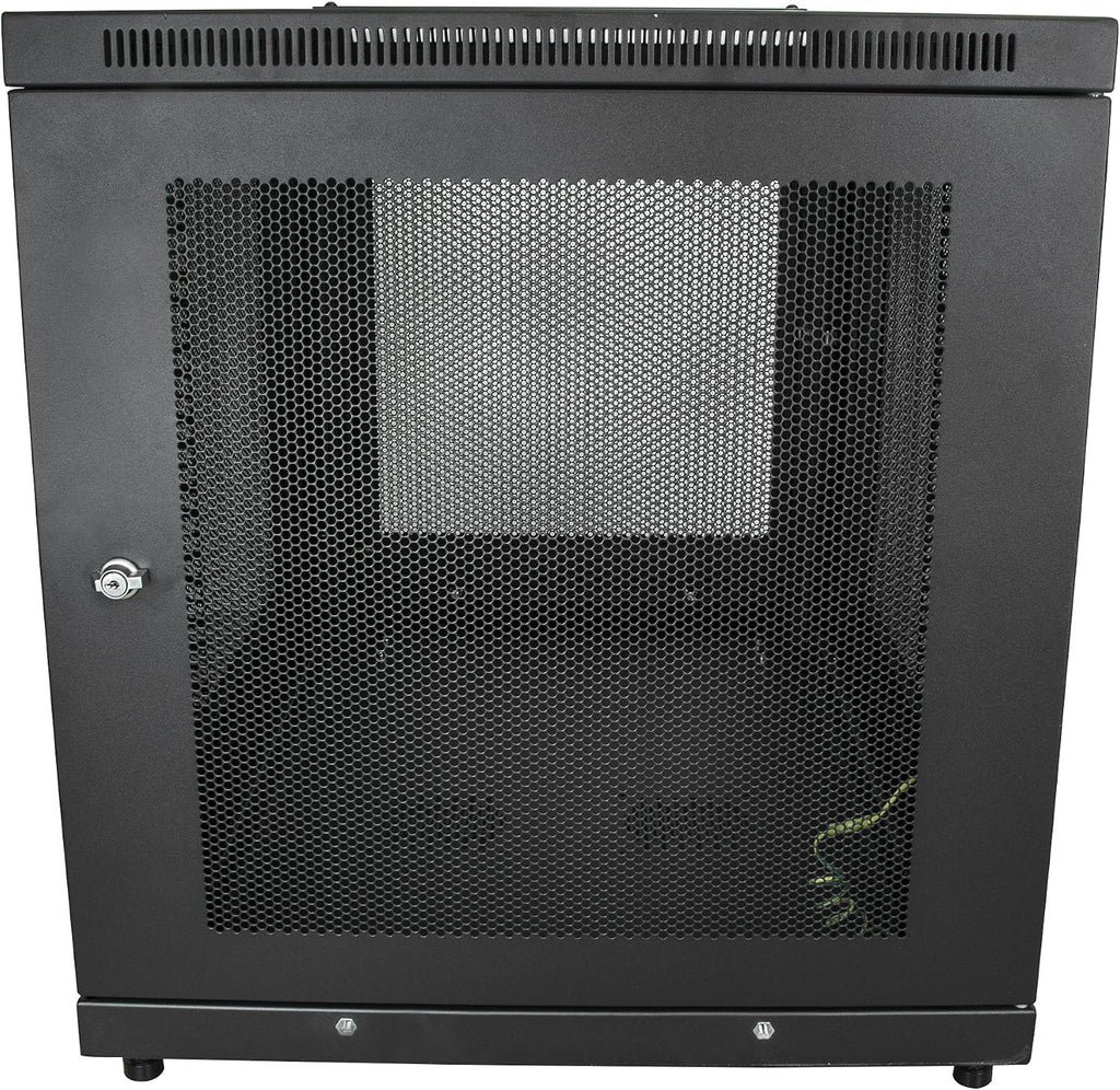 StarTech 12U Enterprise-Grade Server Rack Cabinet Kit, 19in Enclosed 4-Post Rack with Shelf and Cable Management, 29in (75cm) Mounting Depth, 992lb (450kg) Capacity, Black, Alloy Steel