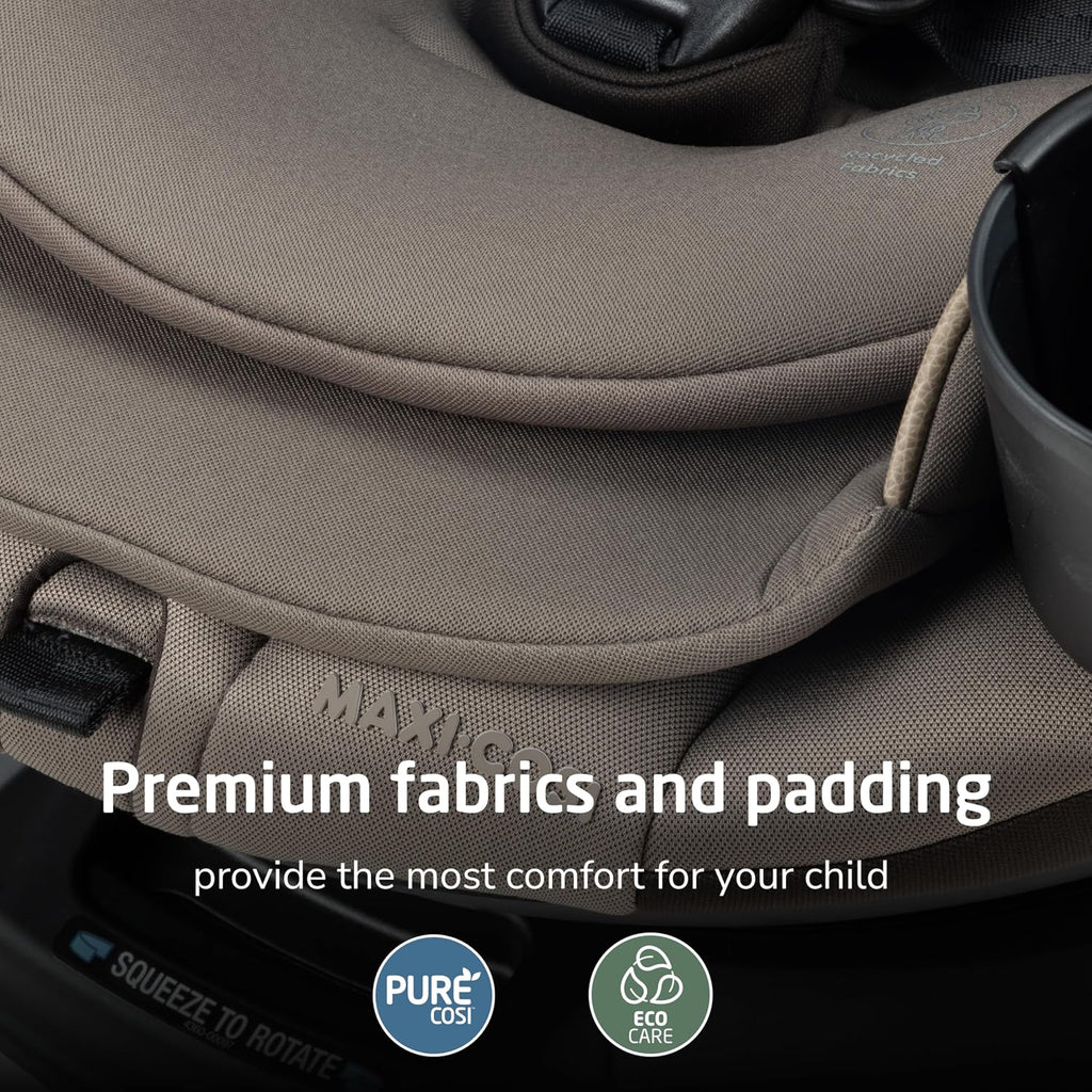 Maxi-Cosi Andi 360 Rotating All-in-One Baby Convertible Car Seat, Rear Facing, Forward Facing Infant Toddler Booster, Easy Rotation, Tension System, Harness Adjust, Truffle