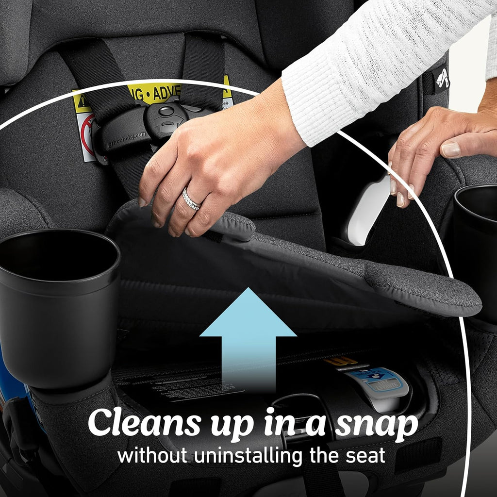Graco® 4Ever DLX Slim 4-in-1 Infant to Toddler Car Seat, Rear Facing, Forward Facing, to High Back Booster & Backless Booster, Slim Car Seat Saves Space & Grows with Child, Thompson