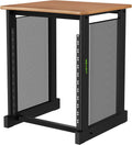 GEARit 12U Audio Rack With Flat Top for 19' Studio Gear, AV Equipment, Server Racks and More - Metal Construction, Oak Desktop Finish