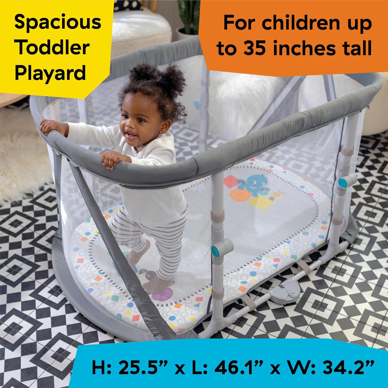 Baby Einstein Kick & Snooze 3-in-1 Foldable Playard, Bassinet and Musical Play Gym, Includes Fitted Sheet, 3-Step Easy Fold, Piano Toy with 25+ Minutes of Music, Grows with Baby, Ages 0 Months and Up