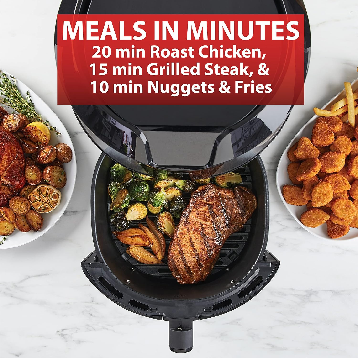 T-fal Easy Fry XXL Air Fryer & Grill Combo with One-Touch Screen, 8 Preset Programs, 5.9 quarts, Black & Stainless Steel