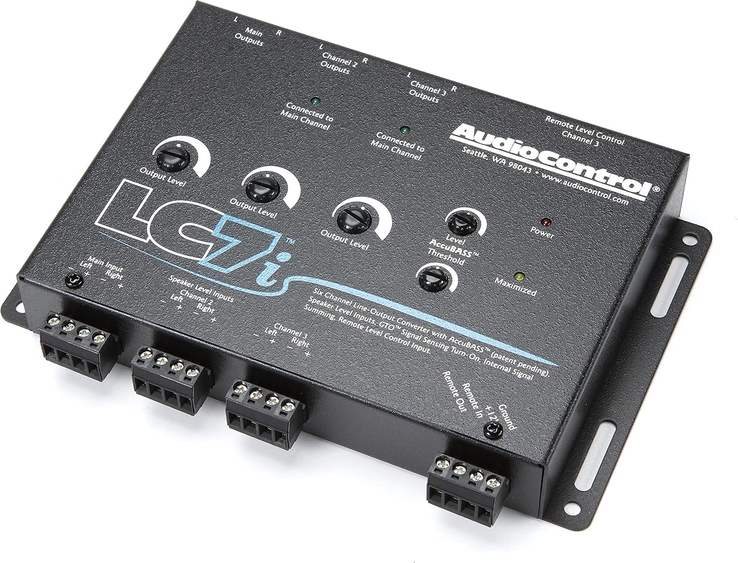 AudioControl LC7i - Black Six Channel Line Out Converter with AccuBASS & 5-year warranty*!