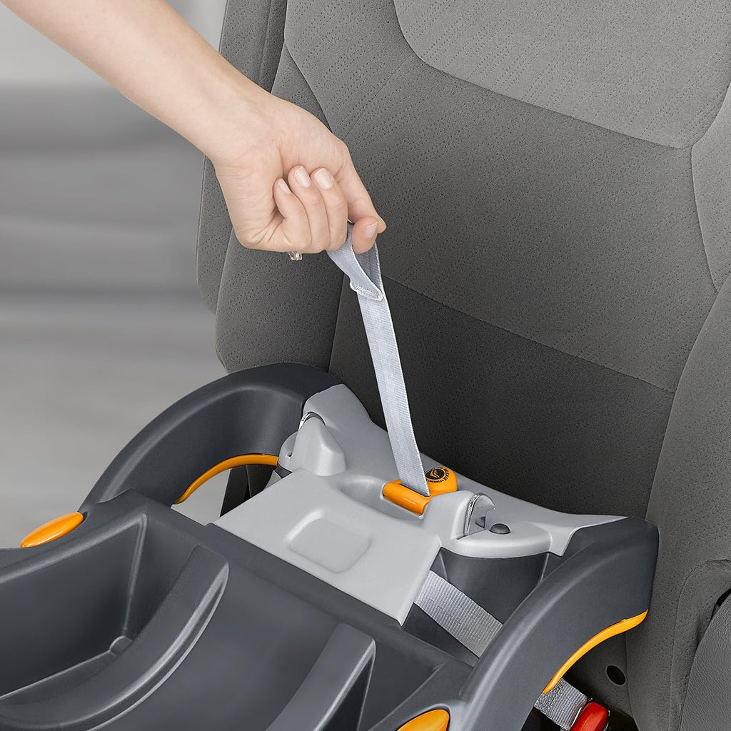 Chicco KeyFit Infant Car Seat and Base, Rear-Facing Seat for Infants 4-22 lbs., Includes Infant Head and Body Support, Compatible with Chicco Strollers, Baby Travel Gear, Encore/Black/Grey