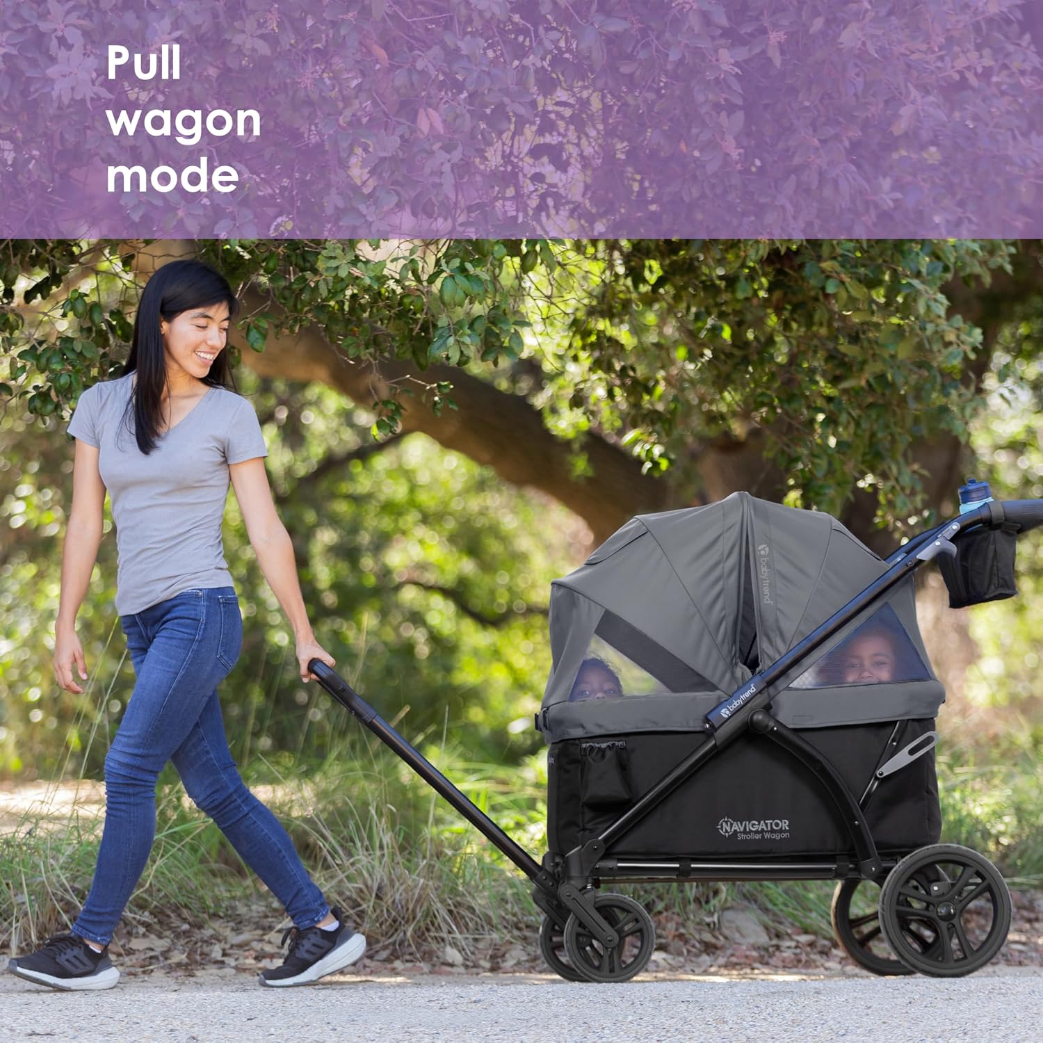 Baby Trend Navigator 2-in-1 Stroller Wagon, Dash Black