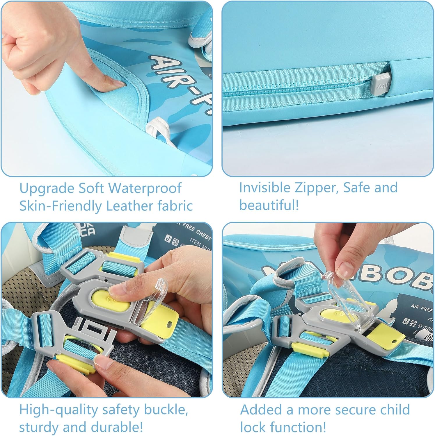 Mambobaby Float Add Tail Baby Swim Float with Canopy Solid Pool Infant Swim Trainer Swimming Training Lying Air Free Water Floats Non-Inflatable Waist Swim Ring for Toddlers (Dinosaur)