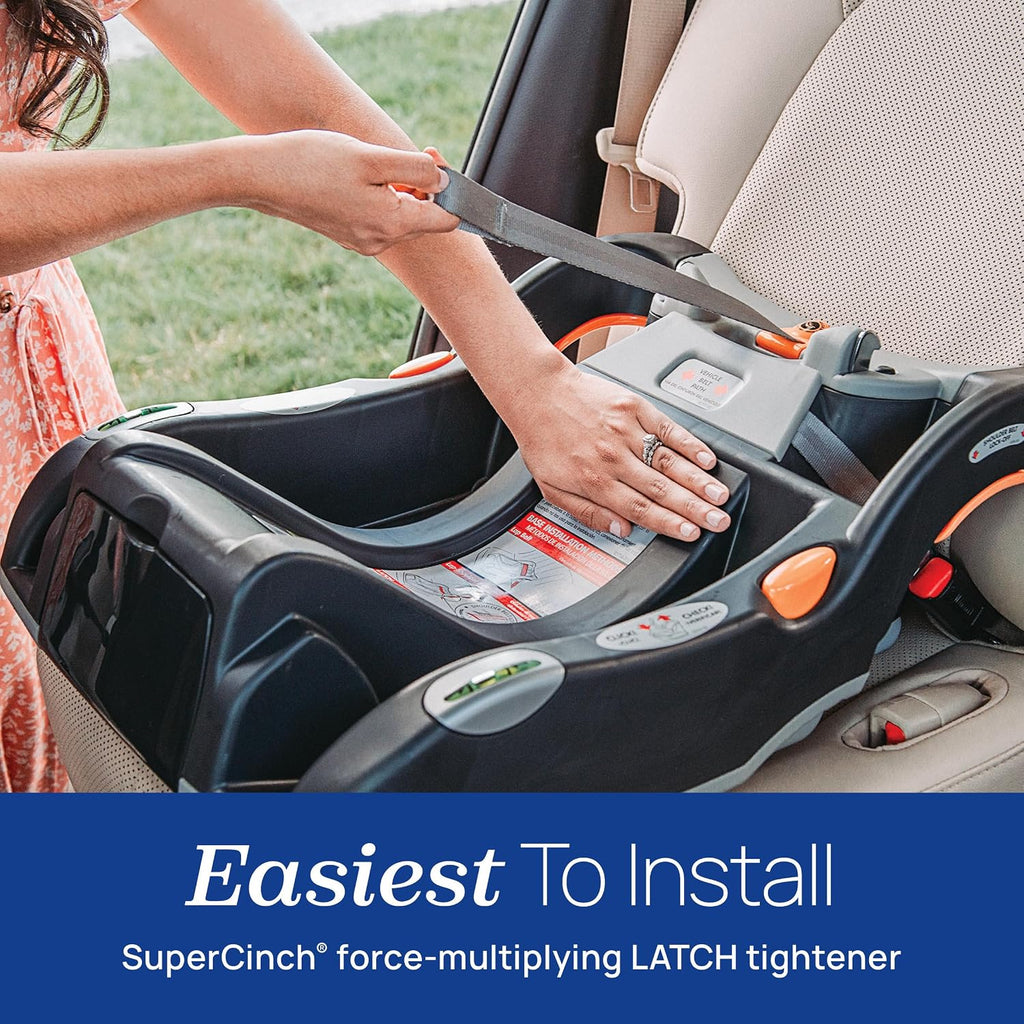 Chicco KeyFit 30 ClearTex Infant Car Seat and Base, Rear-Facing Seat for Infants 4-30 lbs., Includes Infant Head and Body Support, Compatible with Chicco Strollers, Baby Travel Gear, Slate/Grey