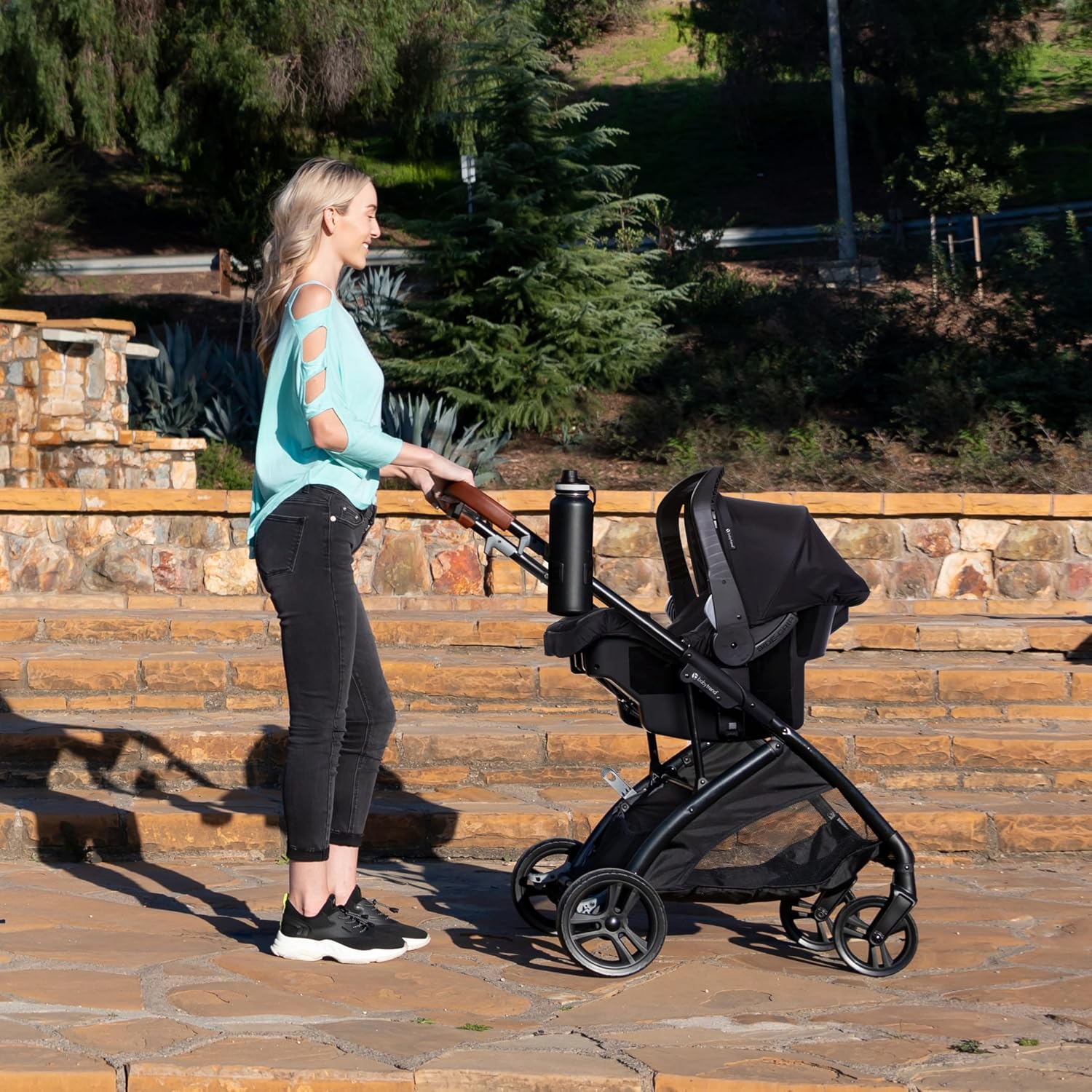 Baby Trend Passport Switch 6-in-1 Modular Travel System with EZ-Lift Plus Infant Car Seat, Midnight Cocoa