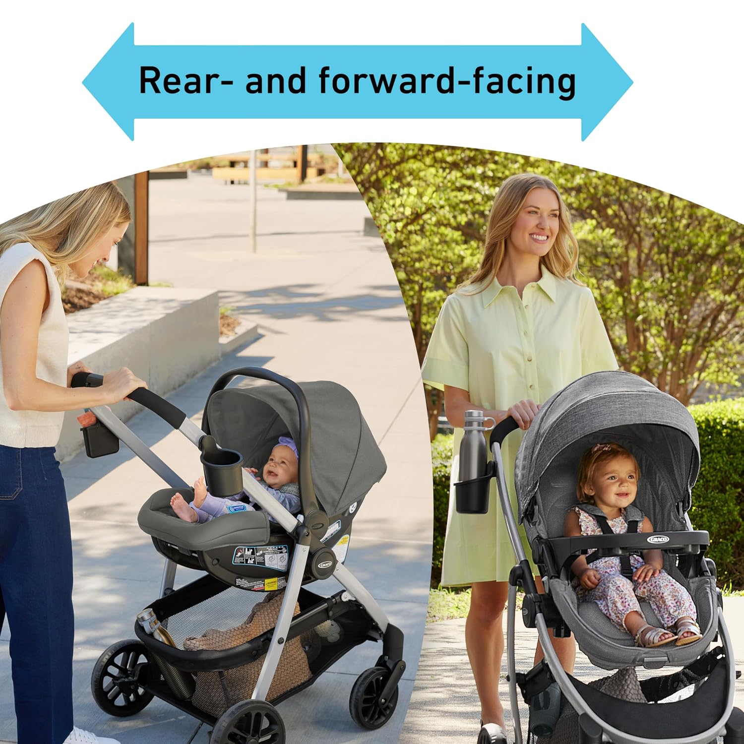 Graco® Modes Pramette Travel System, Includes Baby Stroller with True Pram Mode, Reversible Seat, One Hand Fold, Extra Storage, Child Tray and SnugRide 35 Infant Car Seat, Ontario