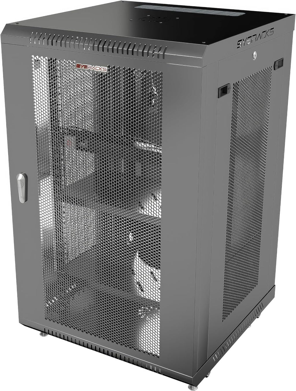 18U Wall Mount Server Rack Cabinet, 19' Enclosed Network & IT Rack, 24' Deep, Locking Mesh Door