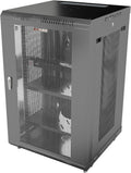 18U Wall Mount Server Rack Cabinet, 19' Enclosed Network & IT Rack, 24' Deep, Locking Mesh Door