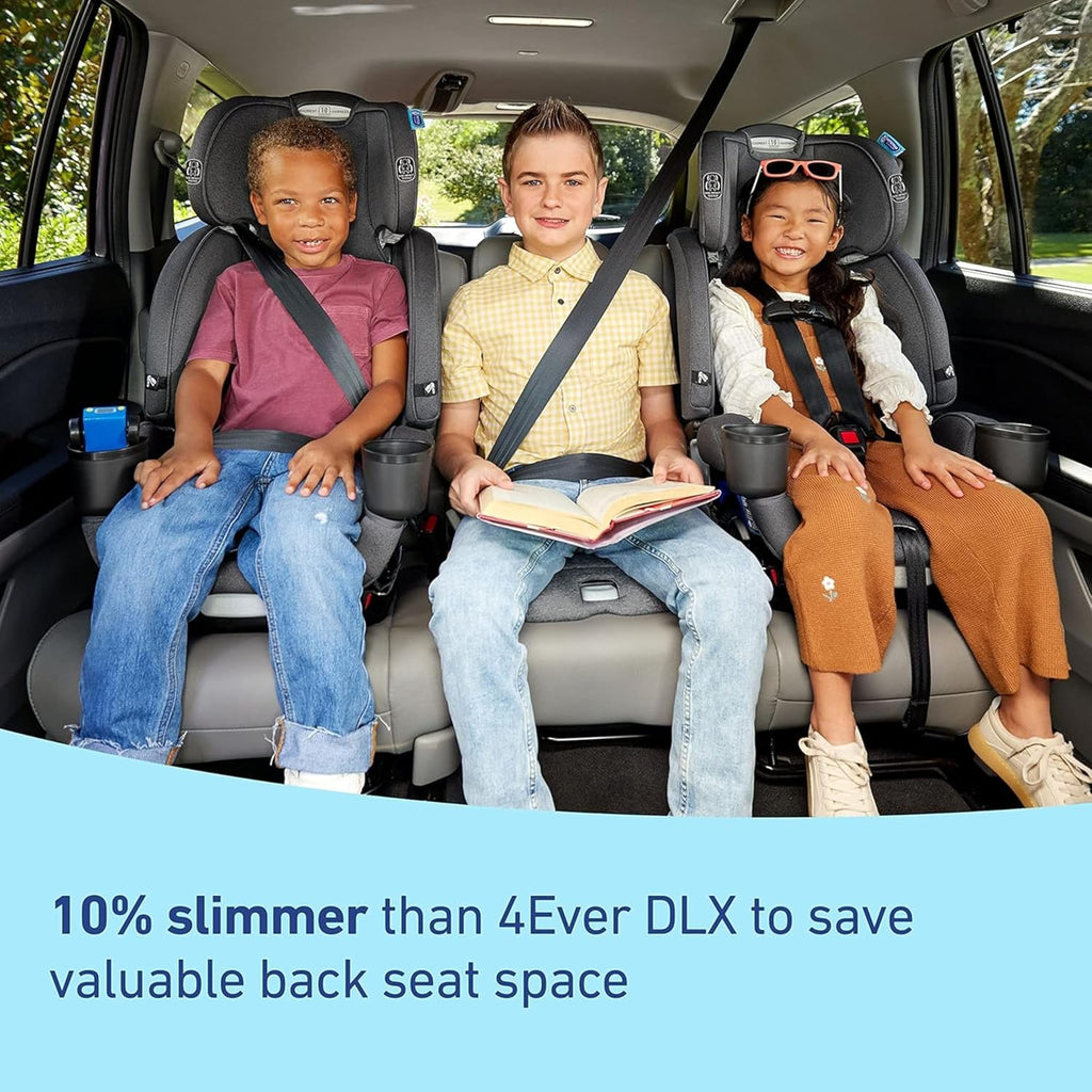 Graco® 4Ever DLX Grad 5-in-1 Car Seat Harrison Infant Toddler Booster Convertible Car Seat Features Slim Fit