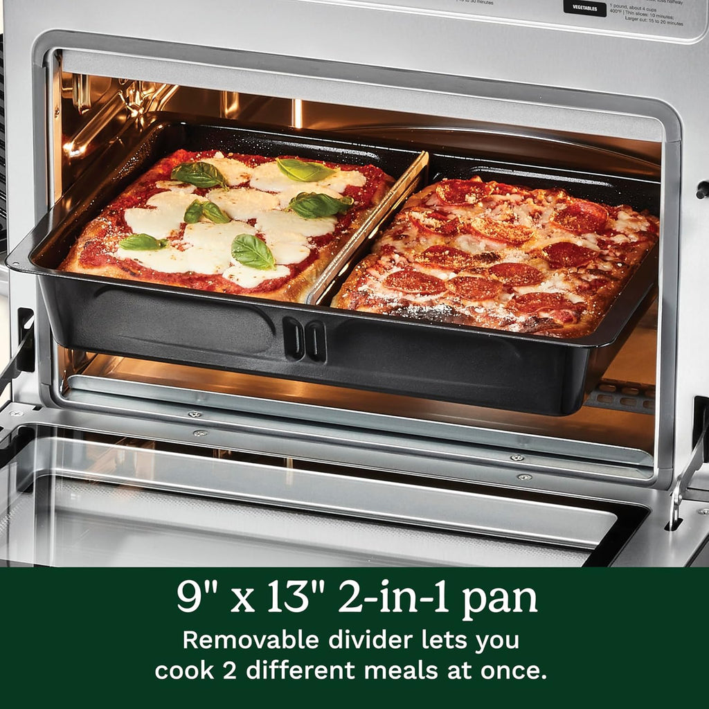 Cuisinart 15-in-1 Extra-Large Digital Air Fryer Oven with 9'x13' 2-in-1 Pan, Air Fry 4 Lbs of Wings, Cook a 13 Lb Turkey or 5+ Lb Chicken, Toast 9 Slices of Bread, and Bake a 13' Pizza, TOA-112