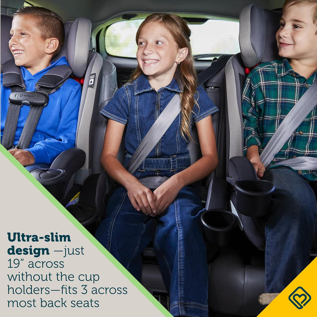Safety 1st EverSlim 4-in-1 Convertible Car Seat, SecureTech Chest Clip, Ultra-Slim, 4-Mode Infant to Booster, Baby Car Seat, Fits 5-100 lbs, Memory Foam, Fiddlehead