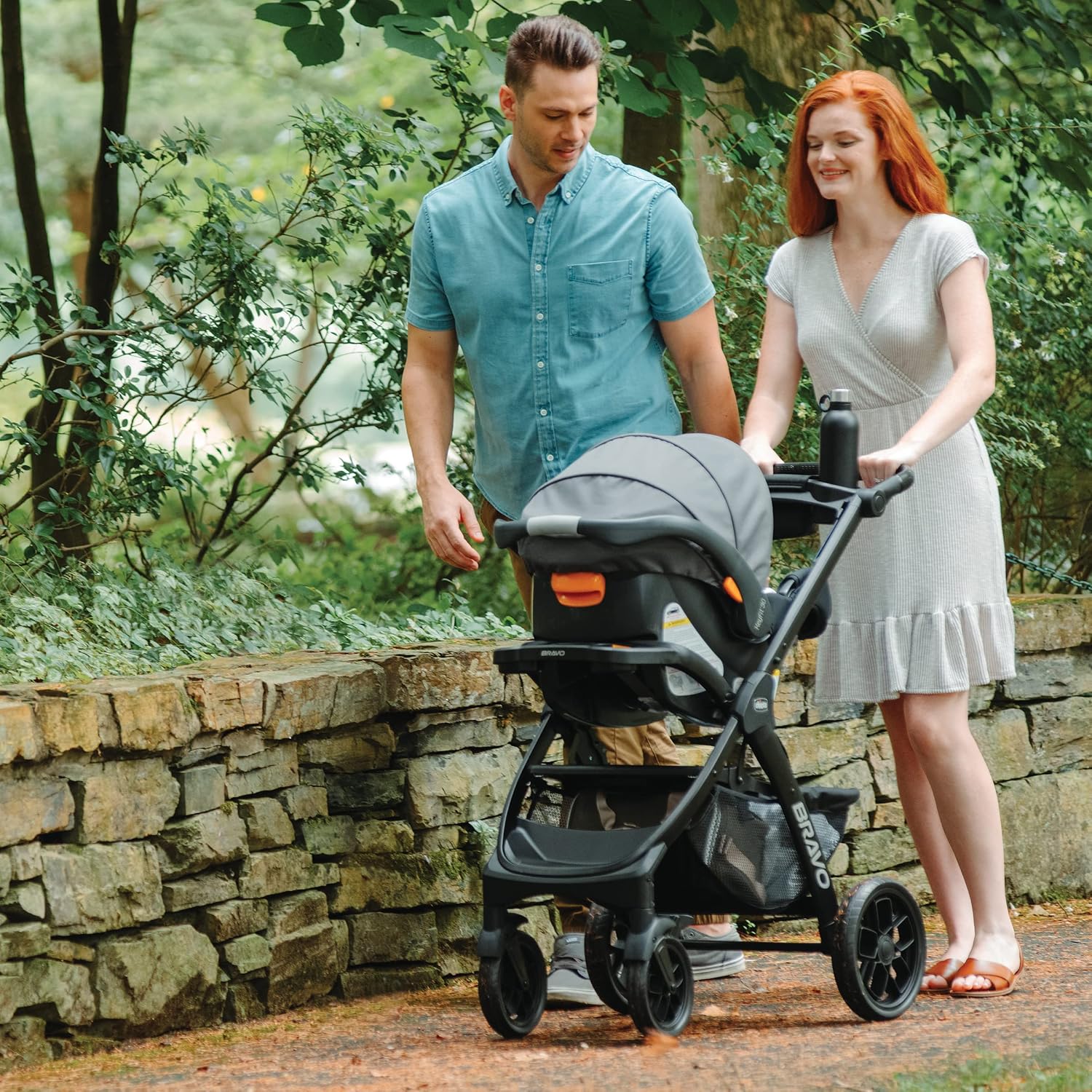 Chicco Bravo LE ClearTex Full-Size Stroller for Babies and Toddlers, UPF-Rated Canopy, GREENGUARD Gold Certified, Lightweight, One-Hand Compact Fold, Pewter/Grey