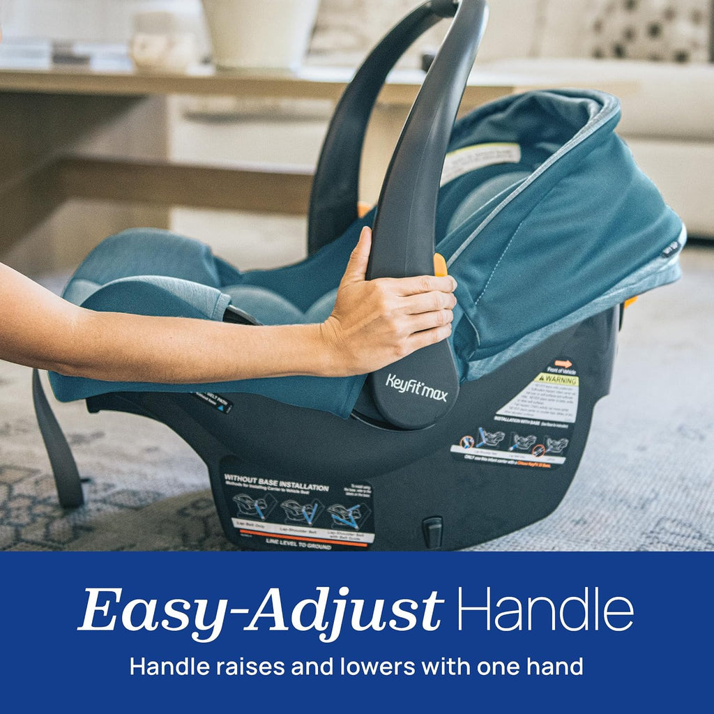 Chicco KeyFit Max Zip ClearLux Infant Car Seat and Base, Rear-Facing Seat for Infants 4-30 lbs., Zip-Open Privacy Shield, Compatible with Chicco Strollers, Baby Travel Gear | Verona/Grey
