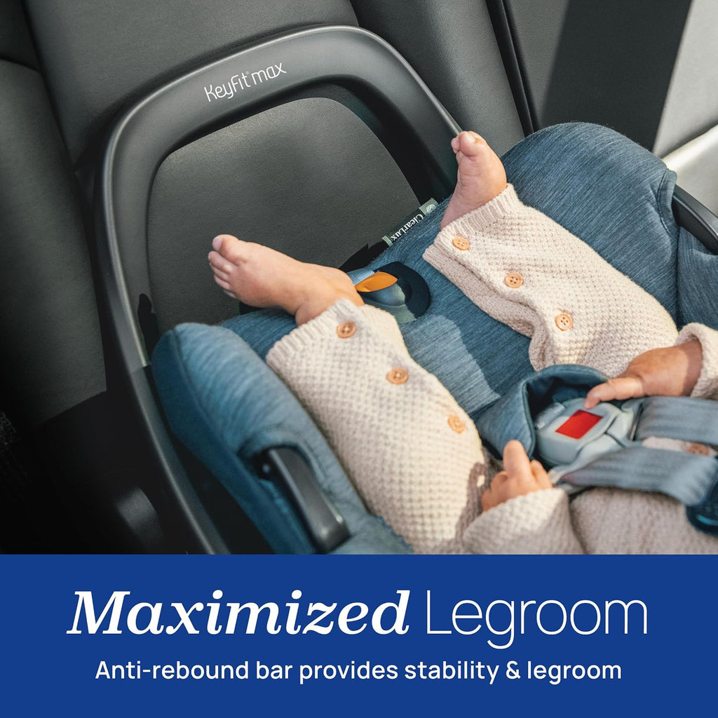Chicco KeyFit Max Zip ClearLux Infant Car Seat and Base, Rear-Facing Seat for Infants 4-30 lbs., Zip-Open Privacy Shield, Compatible with Chicco Strollers, Baby Travel Gear | Midori/Blue