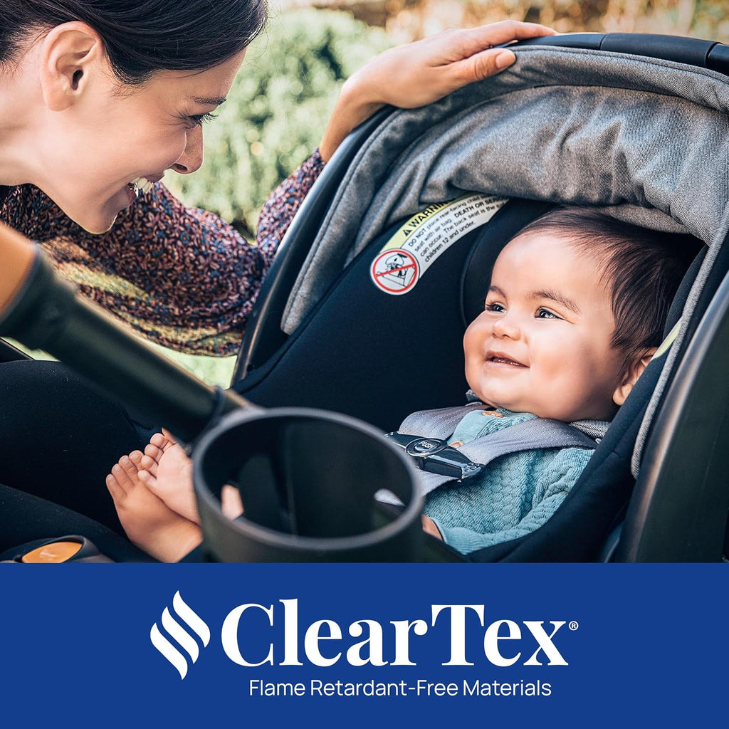 Chicco KeyFit Max Zip ClearTex Infant Car Seat and Base, Rear-Facing Seat for Infants 4-30 lbs., Infant Head and Body Support, Compatible with Chicco Strollers, Baby Travel Gear, Sierra/Beige