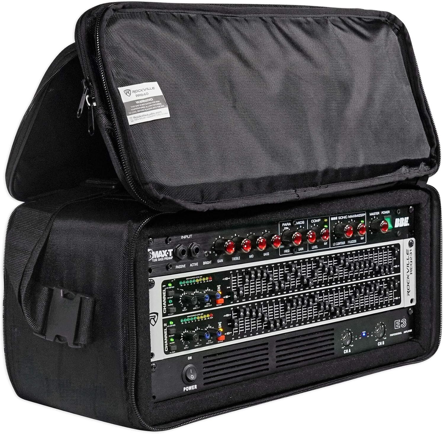 Gemini CDX-2250i Pro DJ Dual Two Deck Rack Mount CD/MP3 Media Player w/ USB Bundle with Rockville RRB40 4U Rack Bag Double-Sided Case with 12' Depth with Shoulder Strap