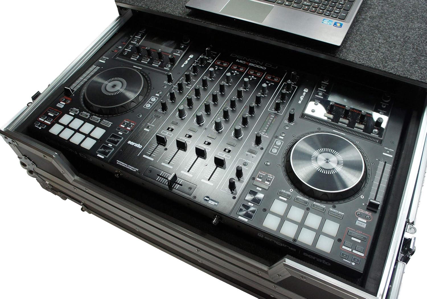 Harmony Audio HCMCX8000LT Flight Glide Laptop Stand DJ Custom Case Compatible with Denon MCX8000