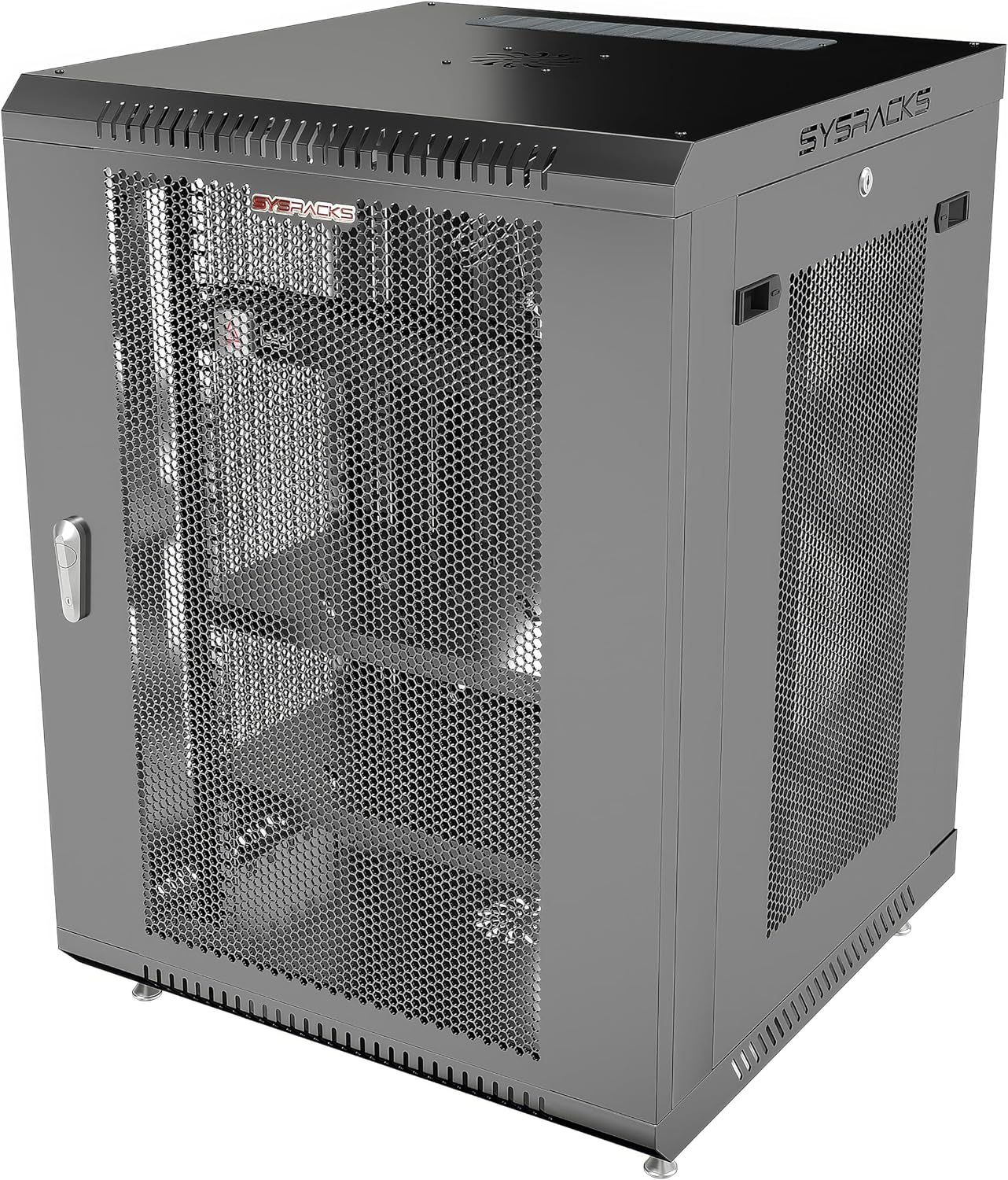 15U Wall Mount Server Rack Cabinet, 19' Enclosed Network & IT Equipment Enclosure, 24' Deep, Locking Mesh Door